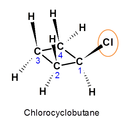 Structure of chlorocyclobutane