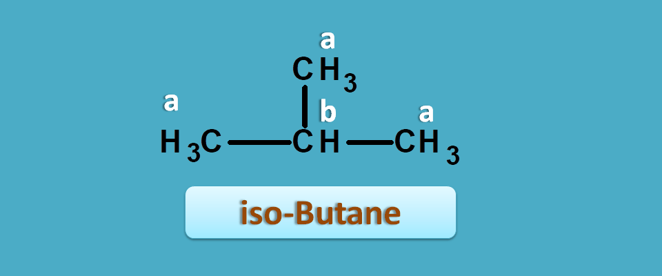 Non-equivalent protons in isobutane