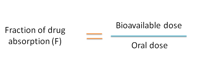 Fraction of drug absorbed is the ratio of bioavailable does to oral dose