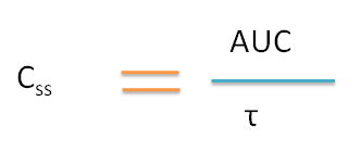 Calculation of steady state concentration from AUC and dose interval