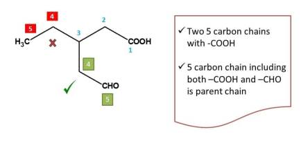 Longest chain with maximum functional groups