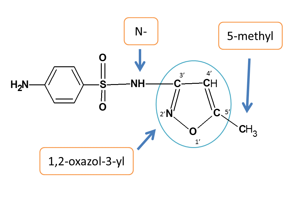 various side chains in sulfamethoxazole