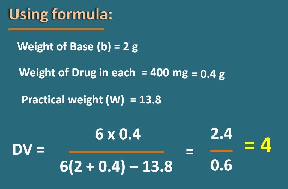  calculation using formula 1