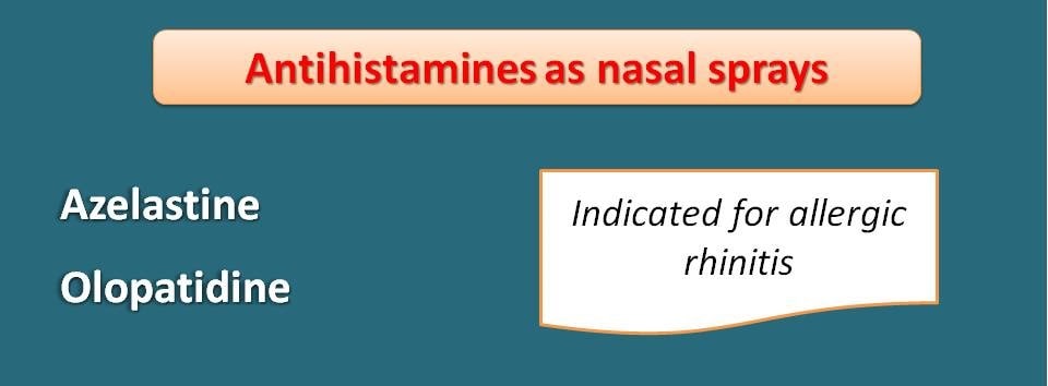 antihistamines as nasal sprays