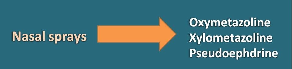 nasal decongestants given as nasal sprays