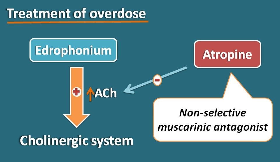 Atropine as antidote for edrophonium 
